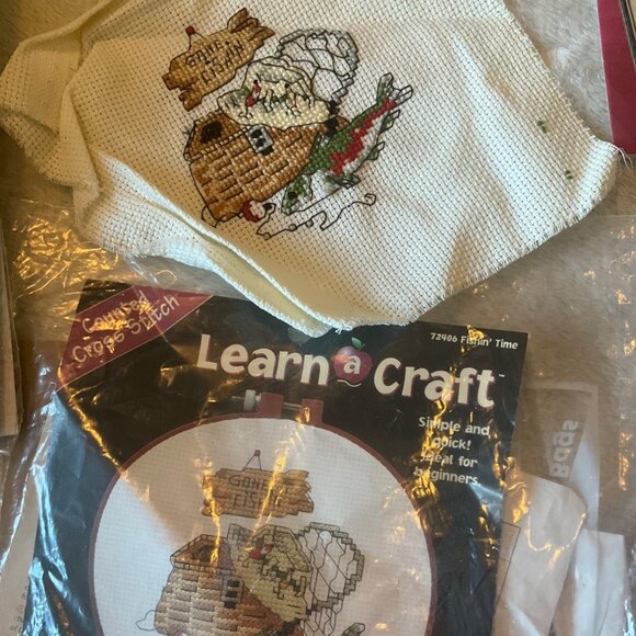 VTG Huge Lot Of Cross-Stitch Needlepoint*Open*Kits and Materials Patterns*READ - Picture 13 of 16